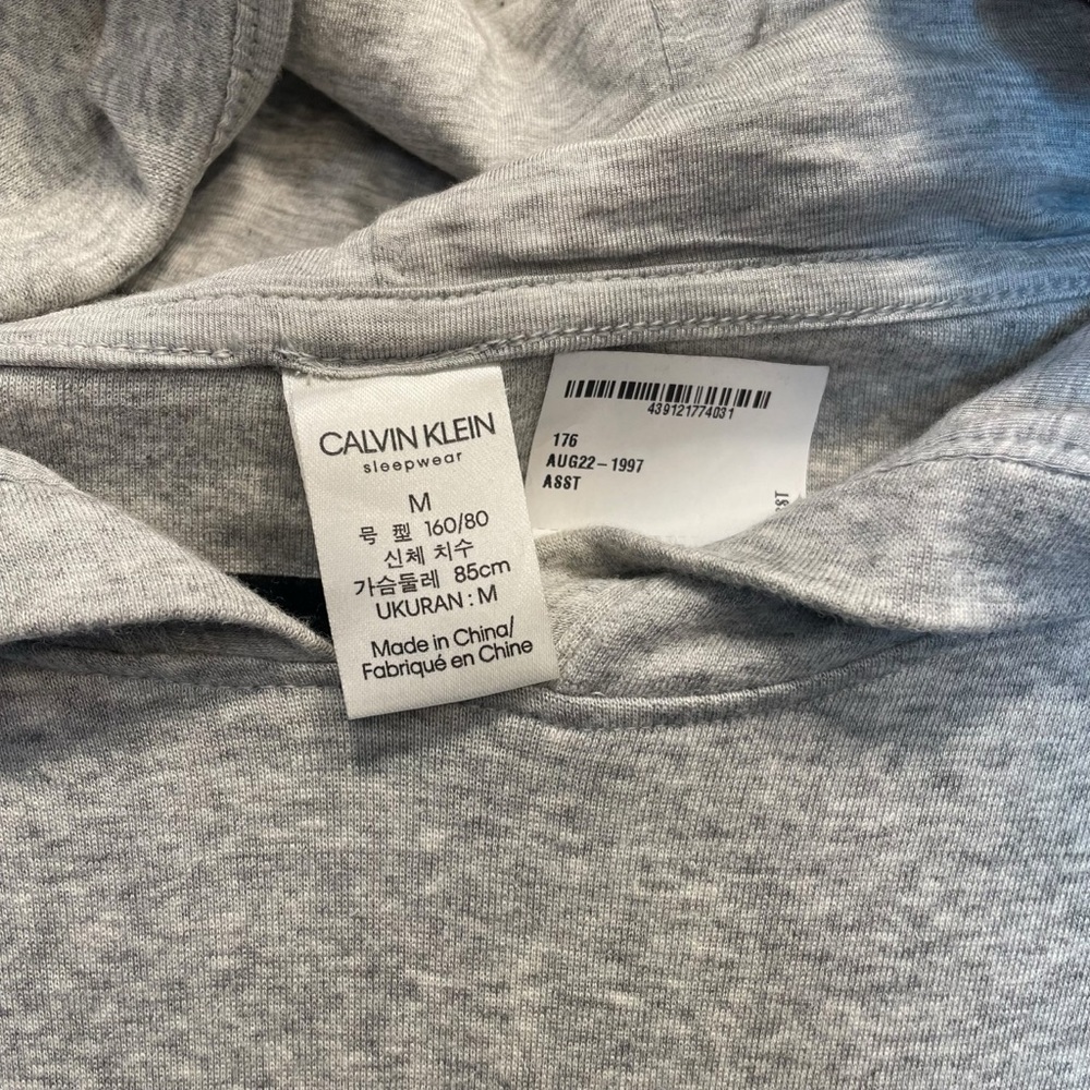 Calvin Klein Sleepwear Dolman Sleeve Hoodie Grey Medium NWOT - Picture 5 of 7